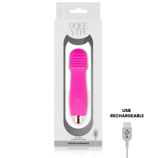 DOLCE VITA RECHARGEABLE VIBRATOR THREE PINK 7 SPEEDS - Image 3
