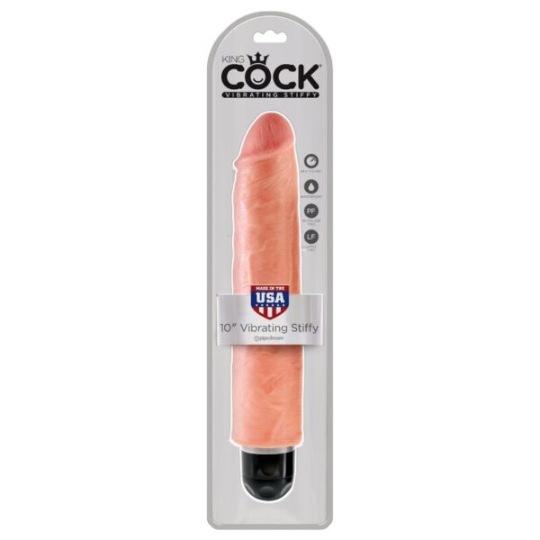 KING COCK 25.4 CM VIBRATING STIFFY - FLESH - Image 3