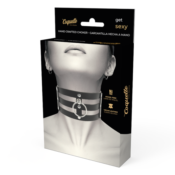 COQUETTE CHIC DESIRE HAND CRAFTED CHOKER VEGAN LEATHER - FETISH - Image 6