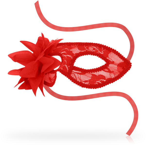 OHMAMA MASKS LACE EYEMASK AND FLOWER - RED - Image 2