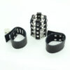 OHMAMA FETISH LEATHER STRAP METAL RING COCK CAGE WITH BALL DIVIDER - Image 5