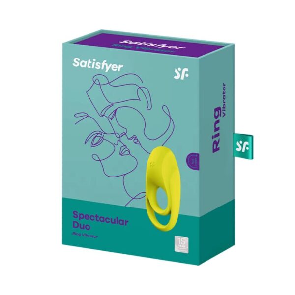 SATISFYER SPECTACULAR DUO RING VIBRATOR YELLOW - Image 3