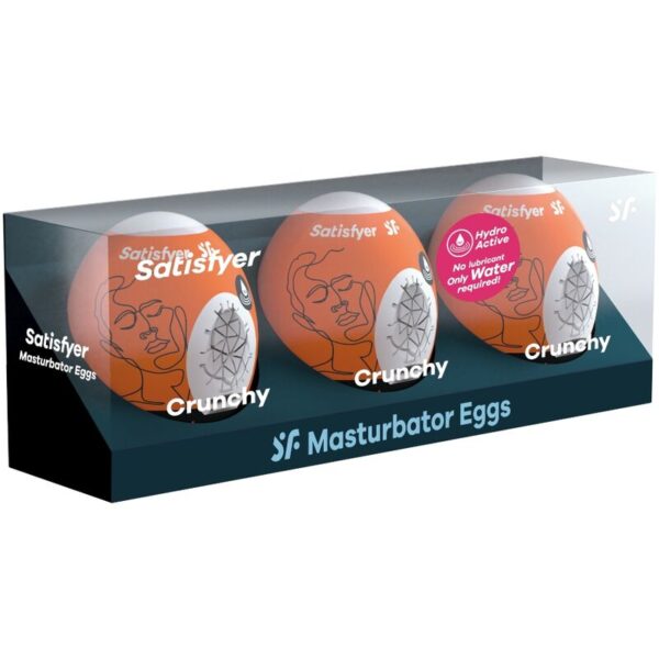 SATISFYER 3 MASTURBATOR EGGS - NAUGHTY, SAVAGE & CRUNCHY - Image 2