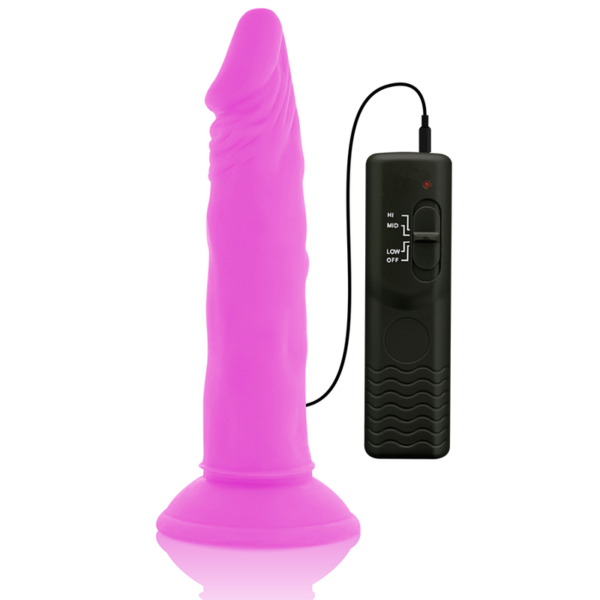 DIVERSIA FLEXIBLE VIBRATING DILDO 23 CM - PURPLE - Image 4