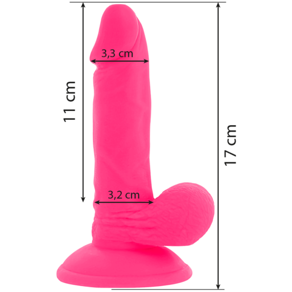 DIVERSIA FLEXIBLE VIBRATING DILDO 17 CM - PINK - Image 3