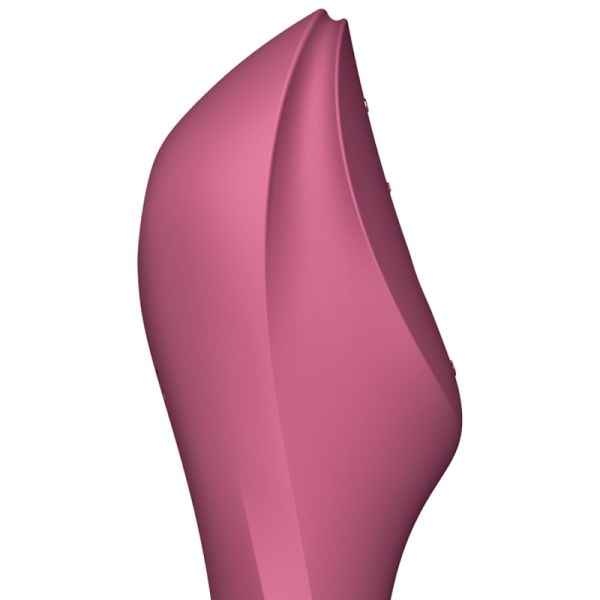 SATISFYER CURVY TRINITY 3 AIR PULSE VIBRATOR - RED - Image 2