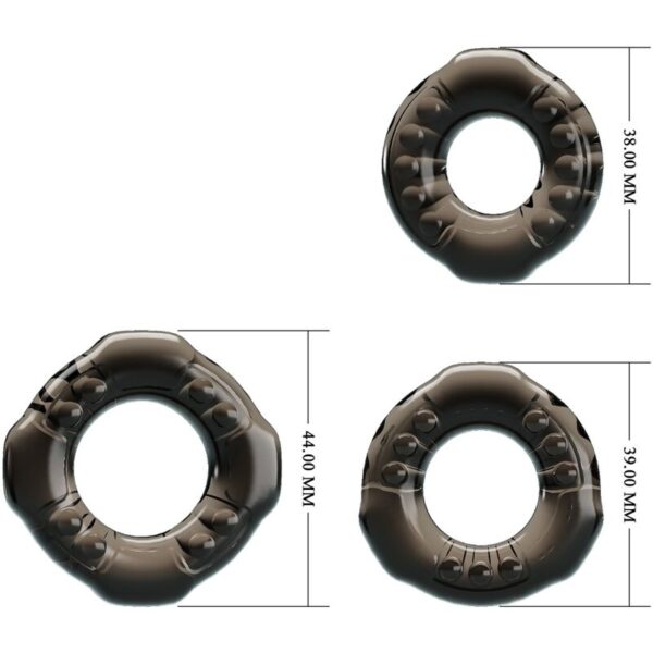 COCK RINGS YVONNE THREE PENIS RINGS SET - Image 3
