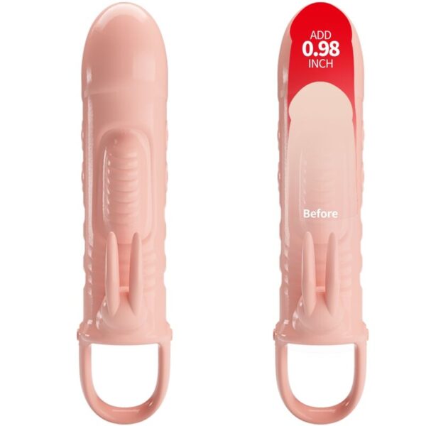 PRETTY LOVE SLOANE PENIS SLEEVE RABBIT FLESH - Image 2