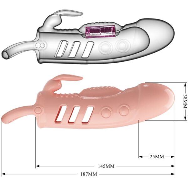 PRETTY LOVE SLOANE PENIS SLEEVE RABBIT FLESH - Image 4