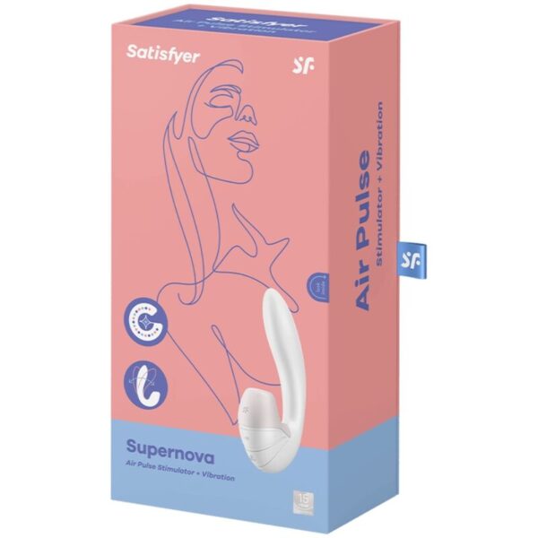 SATISFYER SUPERNOVA AIR PULSE STIMULATOR & VIBRATION - WHITE - Image 3