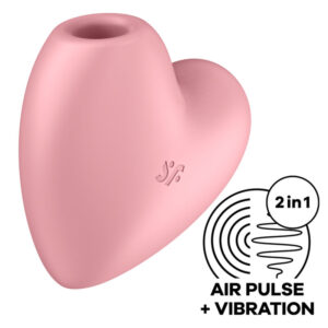 SATISFYER CUTIE HEART AIR PULSE STIMULATOR & VIBRATOR - PINK