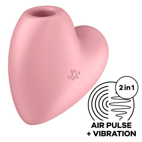 SATISFYER CUTIE HEART AIR PULSE STIMULATOR & VIBRATOR - PINK