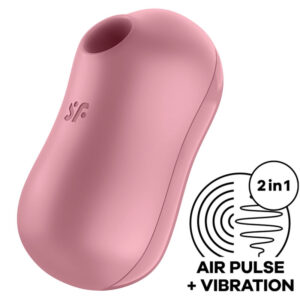 SATISFYER COTTON CANDY AIR PULSE STIMULATOR & VIBRATOR - PINK
