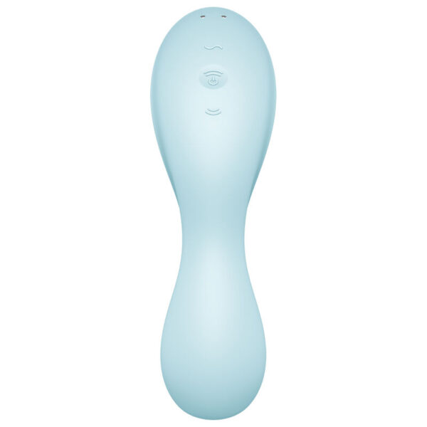 SATISFYER CURVY TRINITY 5 AIR PULSE STIMULATOR & VIBRATOR APP - BLUE - Image 3