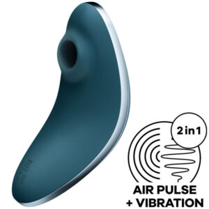 SATISFYER VULVA LOVER 1 AIR PULSE STIMULATOR & VIBRATOR - BLUE