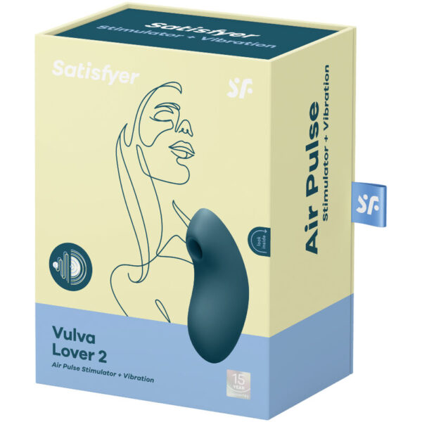 SATISFYER VULVA LOVER 2 AIR PULSE STIMULATOR & VIBRATOR - BLUE - Image 4
