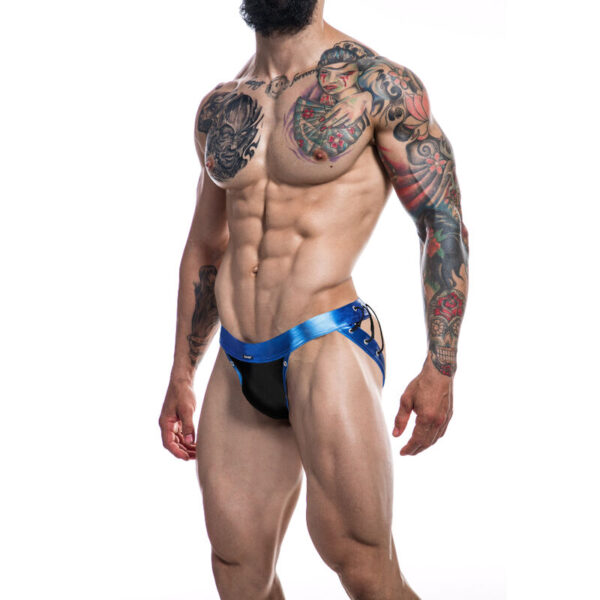 CUT4MEN - JOCKSTRAP DESIRE BLUE LEATHERETTE - Image 2