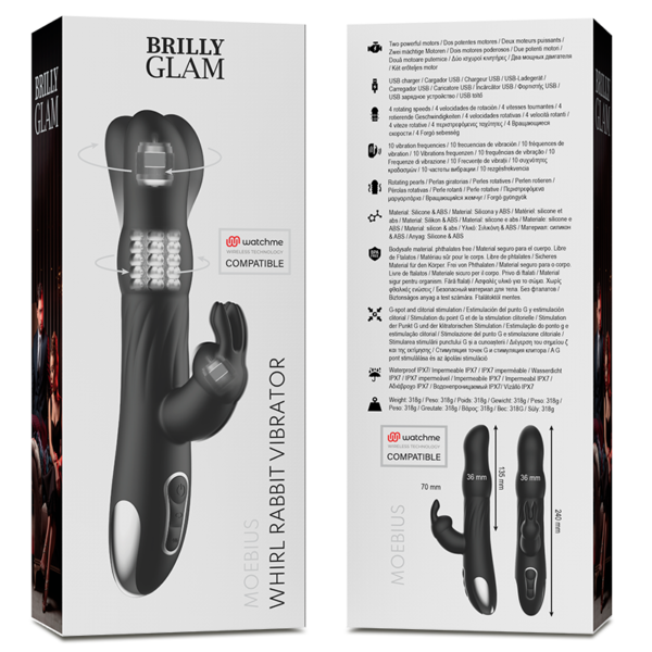 BRILLY GLAM MOEBIUS RABBIT VIBRATOR & ROTATOR WATCHME WIRELESS TECHNOLOGY COMPATIBLE - Image 8