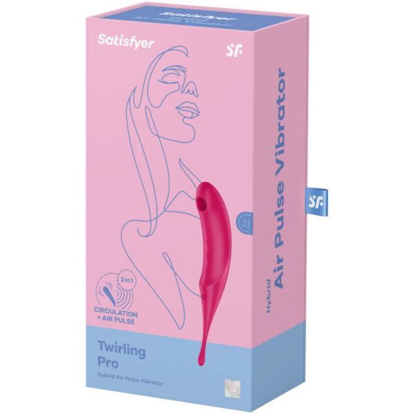 SATISFYER TWIRLING PRO AIR PULSE STIMULATOR & VIBRATOR - RED - Image 4