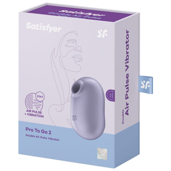 SATISFYER PRO TO GO 2 DOUBLE AIR PULSE STIMULATOR & VIBRATOR - VIOLET - Image 5