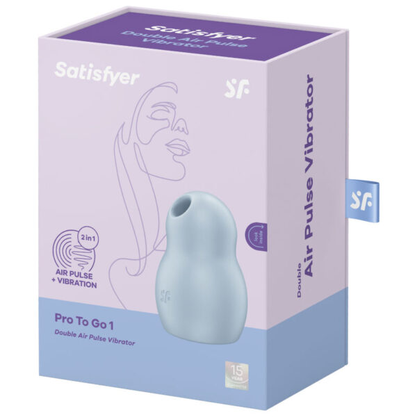 SATISFYER PRO TO GO 1 DOUBLE AIR PULSE STIMULATOR & VIBRATOR - BLUE - Image 4