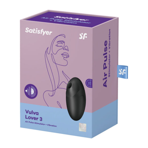 SATISFYER VULVA LOVER 3 AIR PULSE STIMULATOR & VIBRATOR - BLACK - Image 4