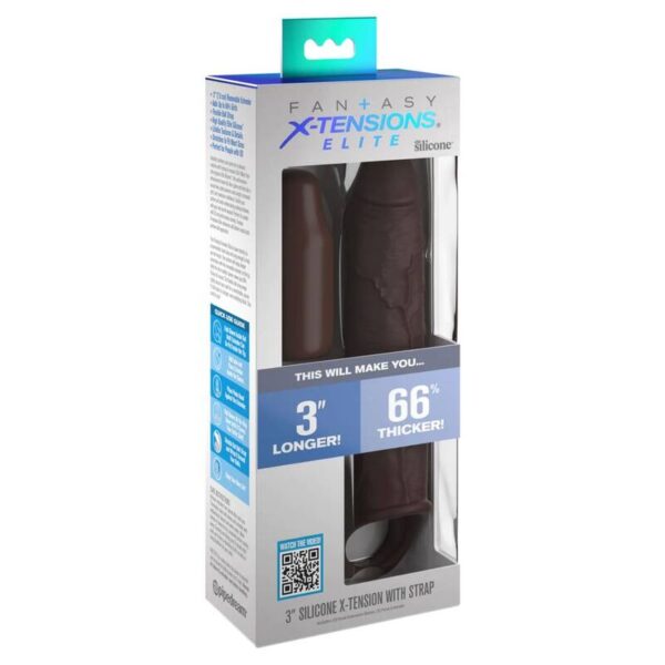 PIPEDREAMS EXTENSION W STRAP 17,78 CM BROWN - Image 3