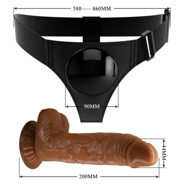 PRETTY LOVE - HARNESS BRIEFS UNIVERSAL HARNESS WITH DILDO MICHEAL 20 CM BLACK - Image 6