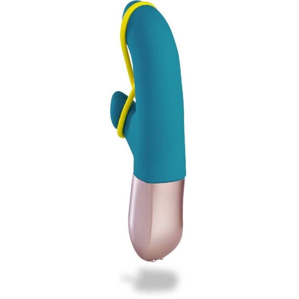 FUN FACTORY - AMORINO MINI VIBRATOR PETROL & NEON YELLOW - Image 3