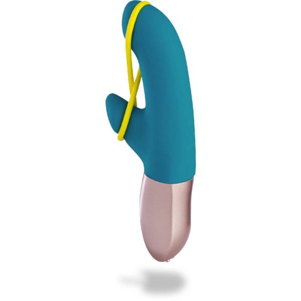 FUN FACTORY - AMORINO MINI VIBRATOR PETROL & NEON YELLOW - Image 4