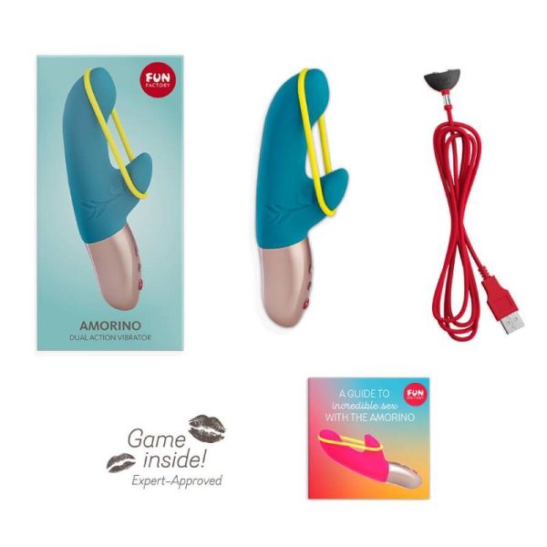 FUN FACTORY - AMORINO MINI VIBRATOR PETROL & NEON YELLOW - Image 7