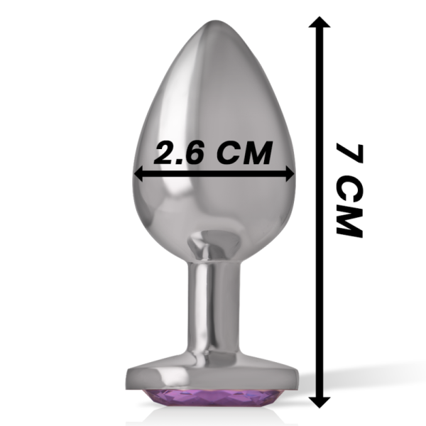 INTENSE - METAL ALUMINUM ANAL PLUG WITH VIOLET GLASS SIZE S - Image 5