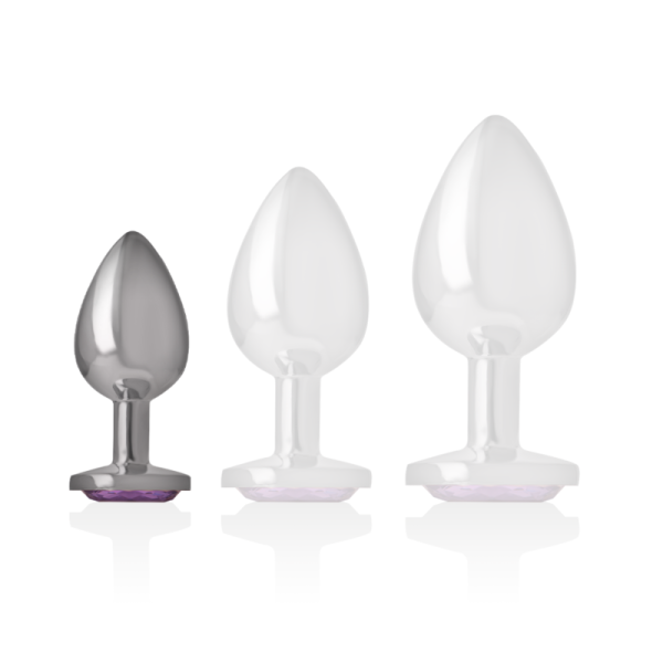 INTENSE - METAL ALUMINUM ANAL PLUG WITH VIOLET GLASS SIZE S - Image 6