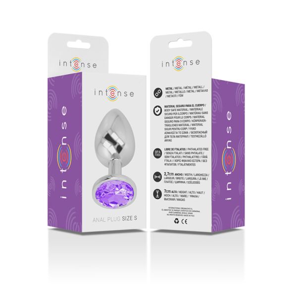 INTENSE - METAL ALUMINUM ANAL PLUG WITH VIOLET GLASS SIZE S - Image 7