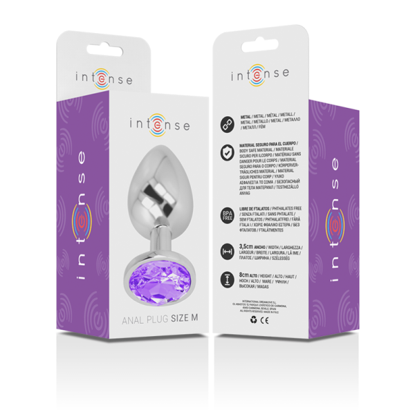 INTENSE - METAL ALUMINUM ANAL PLUG WITH VIOLET GLASS SIZE M - Image 7