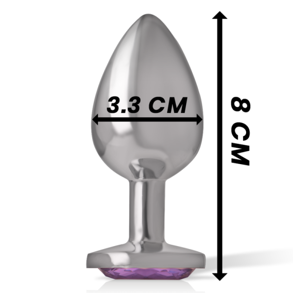 INTENSE - METAL ALUMINUM ANAL PLUG WITH VIOLET GLASS SIZE M - Image 5