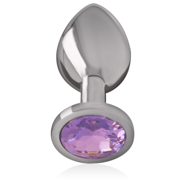 INTENSE - METAL ALUMINUM ANAL PLUG WITH VIOLET GLASS SIZE L - Image 3