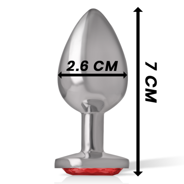 INTENSE - METAL ALUMINUM ANAL PLUG WITH RED GLASS SIZE S - Image 5