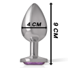 INTENSE - METAL ALUMINUM ANAL PLUG WITH VIOLET GLASS SIZE L - Image 5