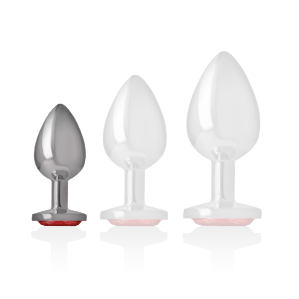 INTENSE - METAL ALUMINUM ANAL PLUG WITH RED GLASS SIZE S - Image 6