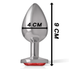 INTENSE - METAL ALUMINUM ANAL PLUG WITH RED GLASS SIZE L - Image 5