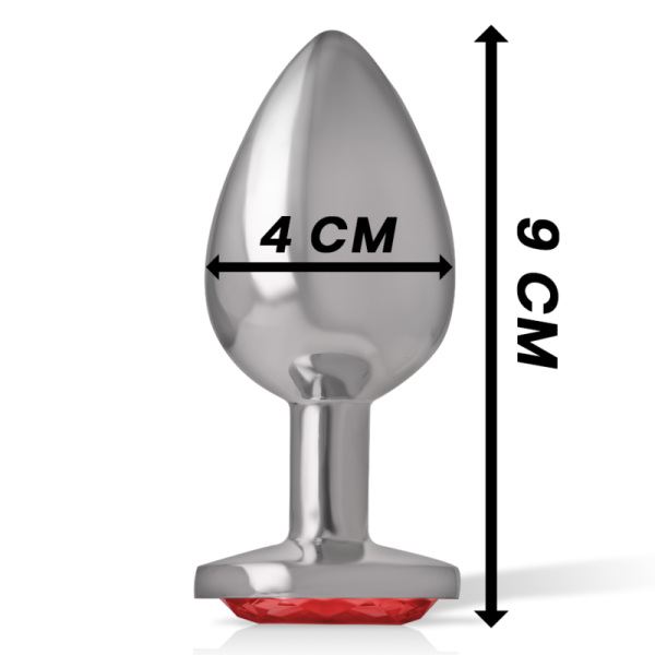 INTENSE - METAL ALUMINUM ANAL PLUG WITH RED GLASS SIZE L - Image 5