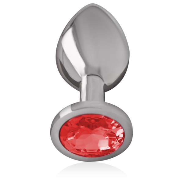 INTENSE - METAL ALUMINUM ANAL PLUG WITH RED GLASS SIZE L - Image 3
