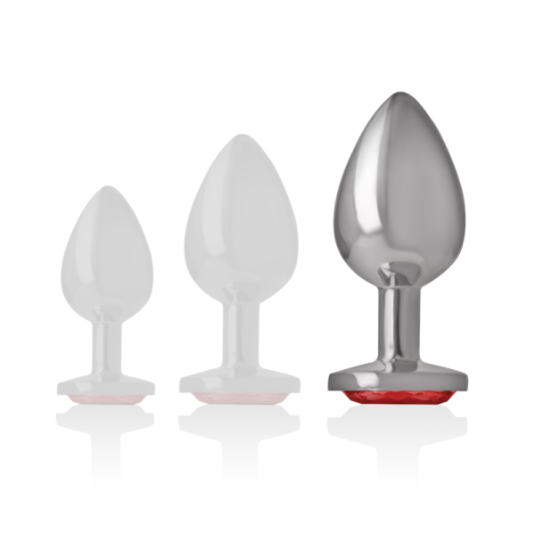 INTENSE - METAL ALUMINUM ANAL PLUG WITH RED GLASS SIZE L - Image 6