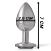 INTENSE - METAL ALUMINUM ANAL PLUG WITH BLACK GLASS SIZE S - Image 5