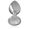 INTENSE - METAL ALUMINUM ANAL PLUG WITH SILVER GLASS SIZE L - Image 3