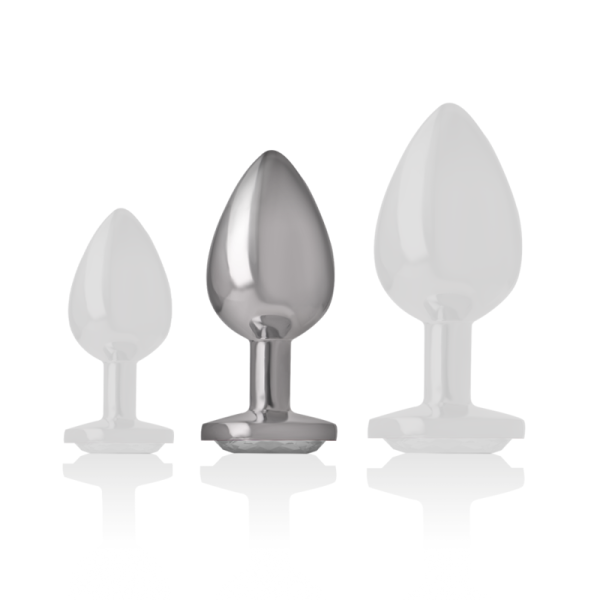 INTENSE - METAL ALUMINUM ANAL PLUG WITH SILVER GLASS SIZE M - Image 5