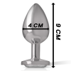 INTENSE - METAL ALUMINUM ANAL PLUG WITH SILVER GLASS SIZE L - Image 7