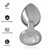 INTENSE - METAL ALUMINUM ANAL PLUG WITH SILVER GLASS SIZE L