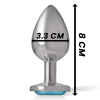 INTENSE - METAL ALUMINUM ANAL PLUG WITH BLUE GLASS SIZE M - Image 5